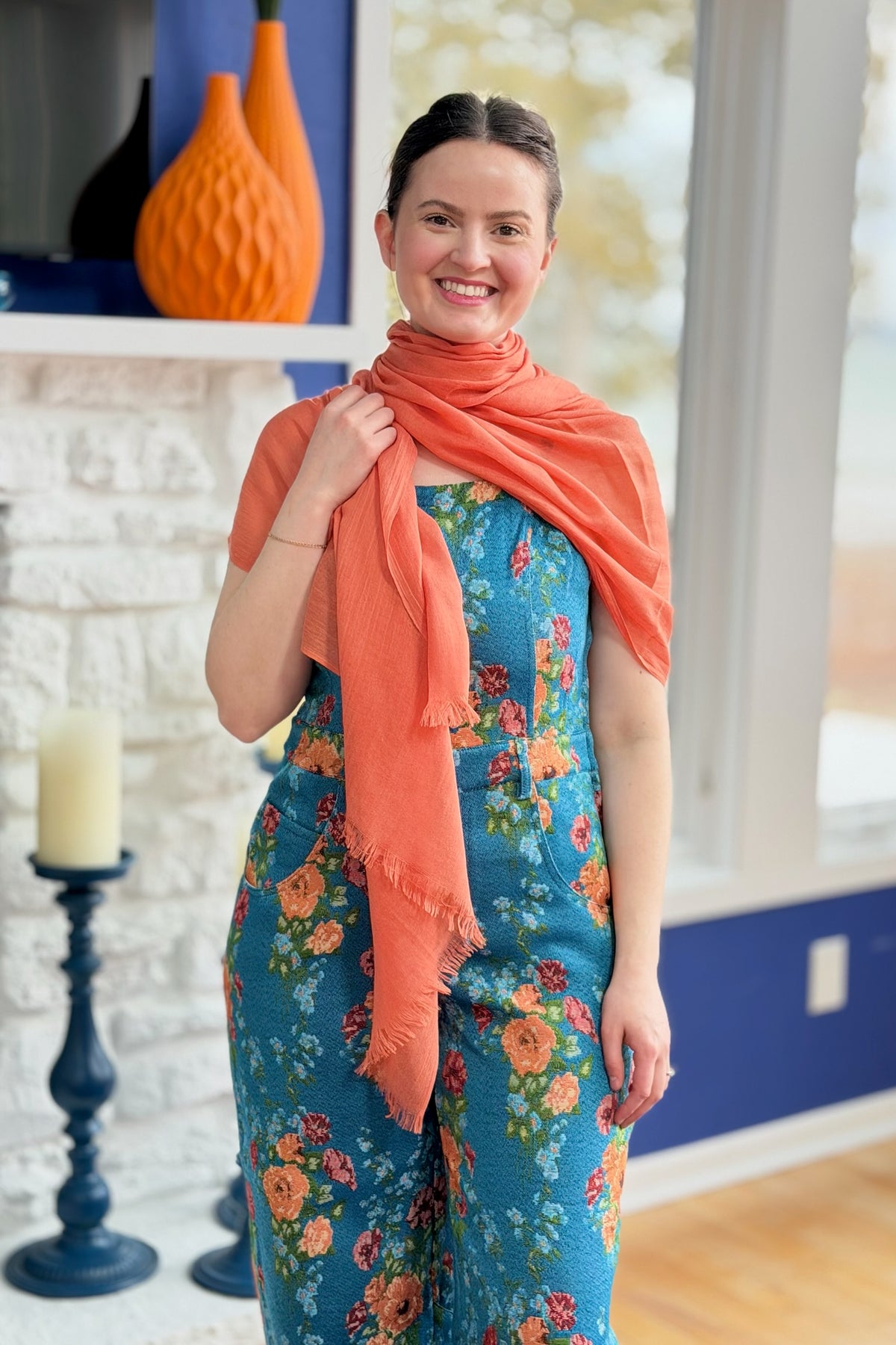 Solid Lightweight Scarf - Orange