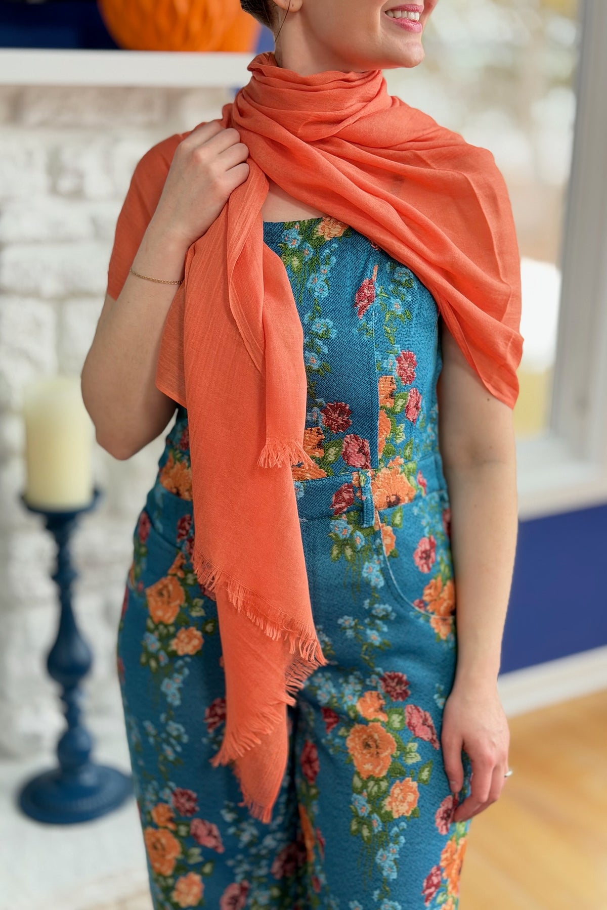 Solid Lightweight Scarf - Orange