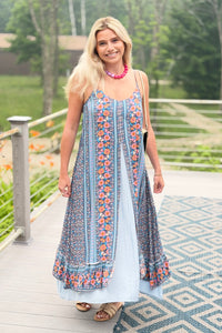Floral Double-Layer Maxi Dress
