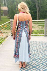 Floral Double-Layer Maxi Dress