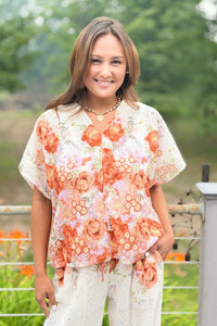 Eyelet Floral Cotton Top