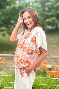 Eyelet Floral Cotton Top
