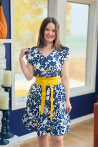 Butterfly Tie Belt Faux Leather - Yellow