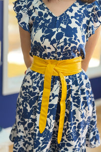 Butterfly Tie Belt Faux Leather - Yellow