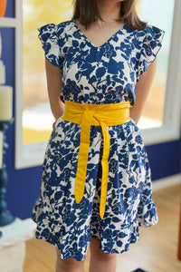 Butterfly Tie Belt Faux Leather - Yellow