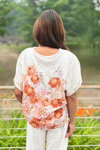 Eyelet Floral Cotton Top