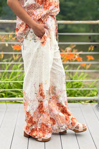 Eyelet Floral Cotton Pants