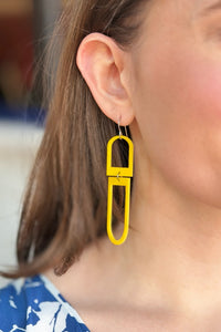 Geometric Mismatched Earrings - Yellow