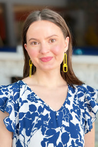 Geometric Mismatched Earrings - Yellow