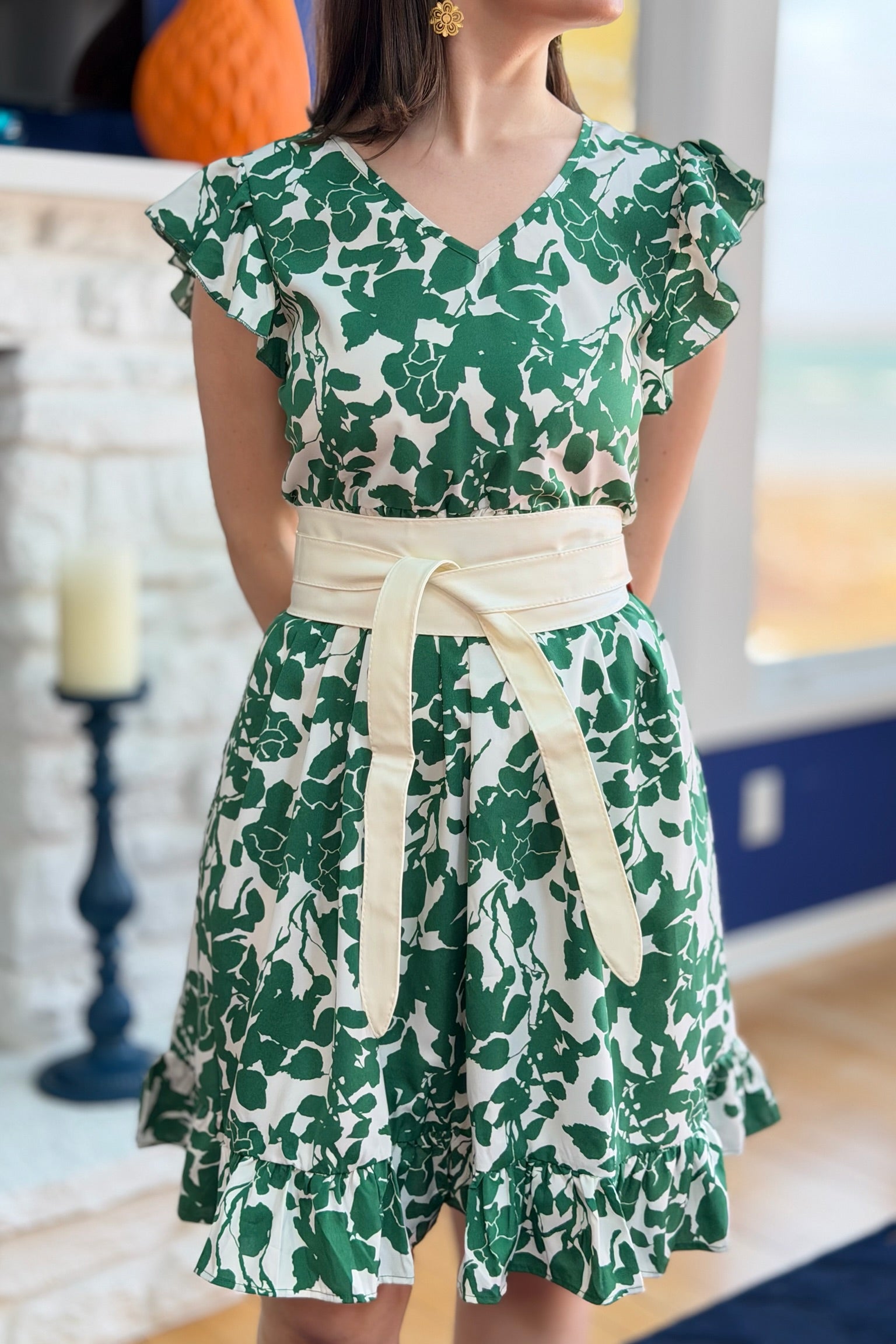 Butterfly Tie Belt Faux Leather - White