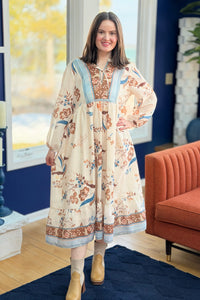 Flowy Boho Dress With Floral Print