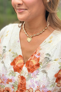 Textured Heart Ball Necklace