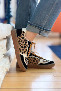 Faux Suede Fashion Sneakers – Leopard
