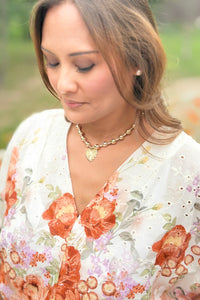 Textured Heart Ball Necklace
