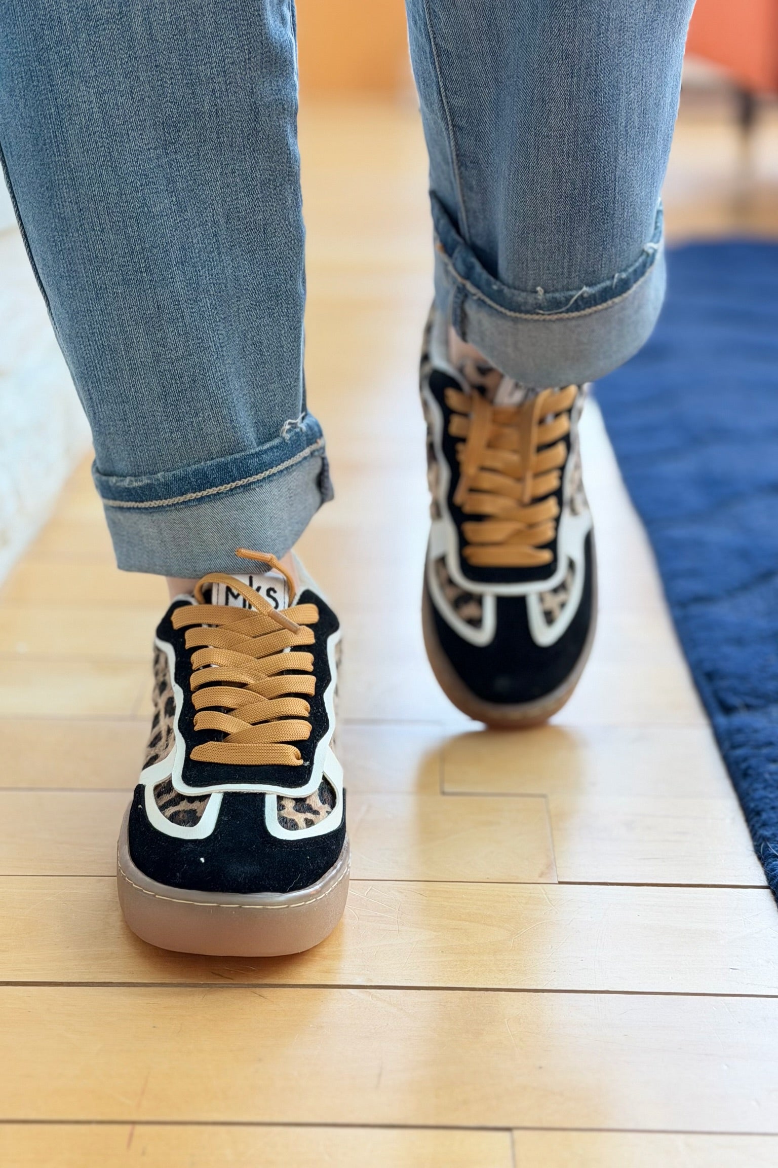 Faux Suede Fashion Sneakers – Leopard