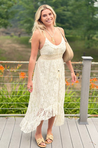 Bohemian Hi Low Maxi Dress - Ivory
