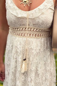 Bohemian Hi Low Maxi Dress - Ivory