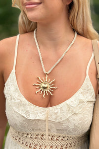Sunburst Cord Long Necklace