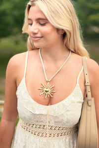 Sunburst Cord Long Necklace