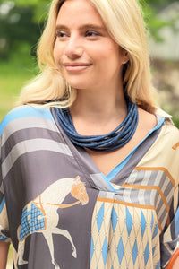 Multi Strand Rope Necklace - Navy