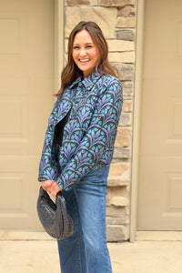Aurra Jacquard Collared Jacket