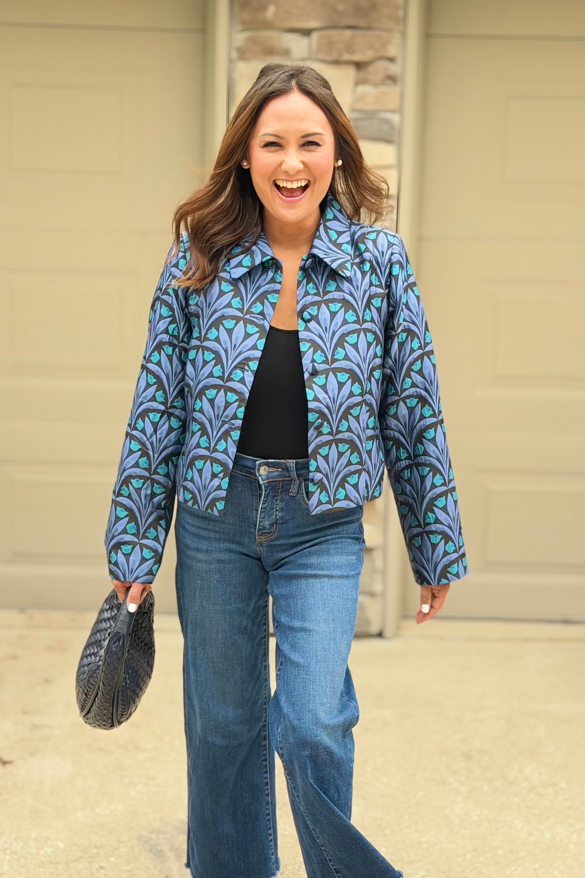Aurra Jacquard Collared Jacket