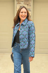 Aurra Jacquard Collared Jacket
