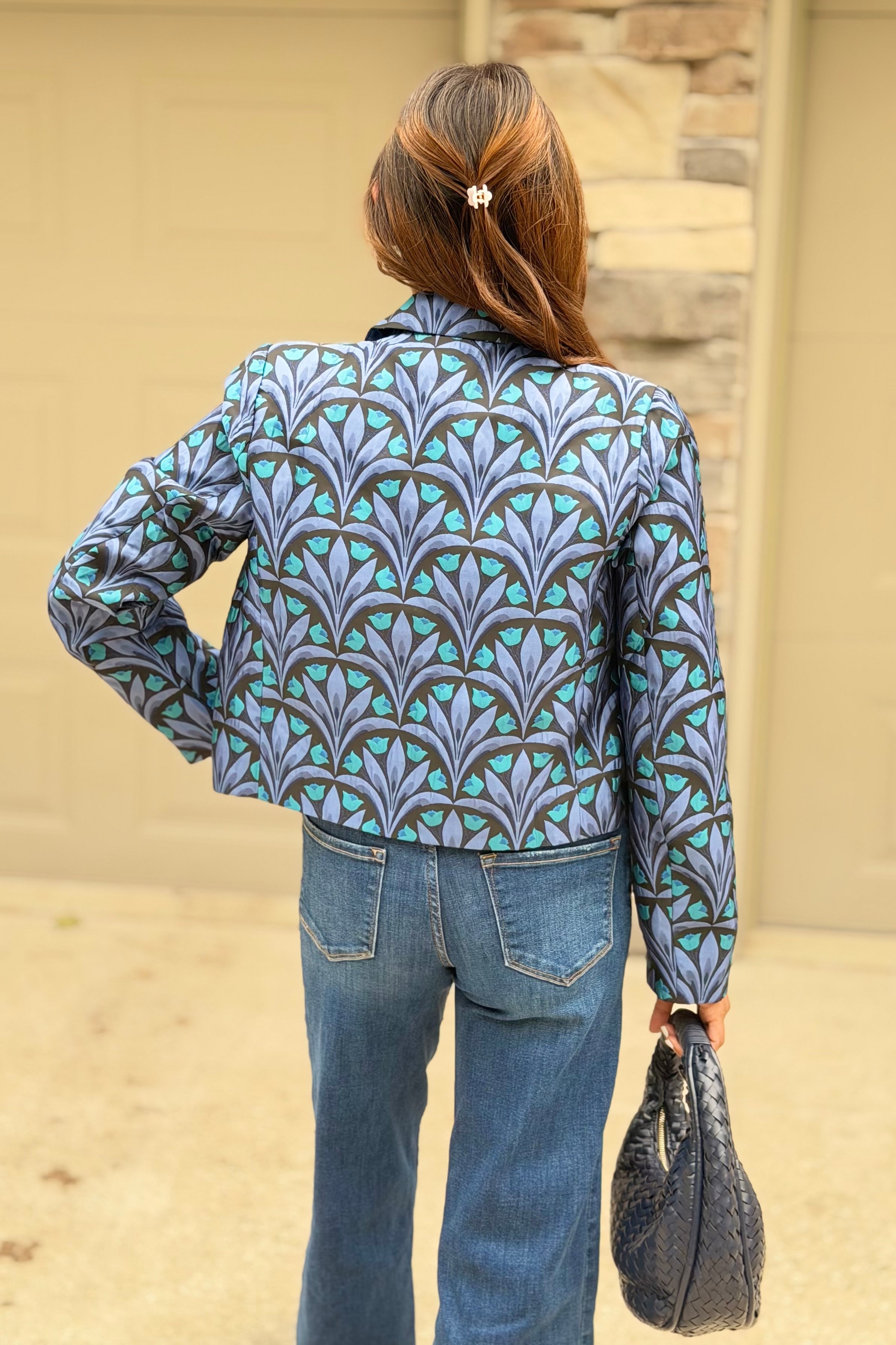 Aurra Jacquard Collared Jacket