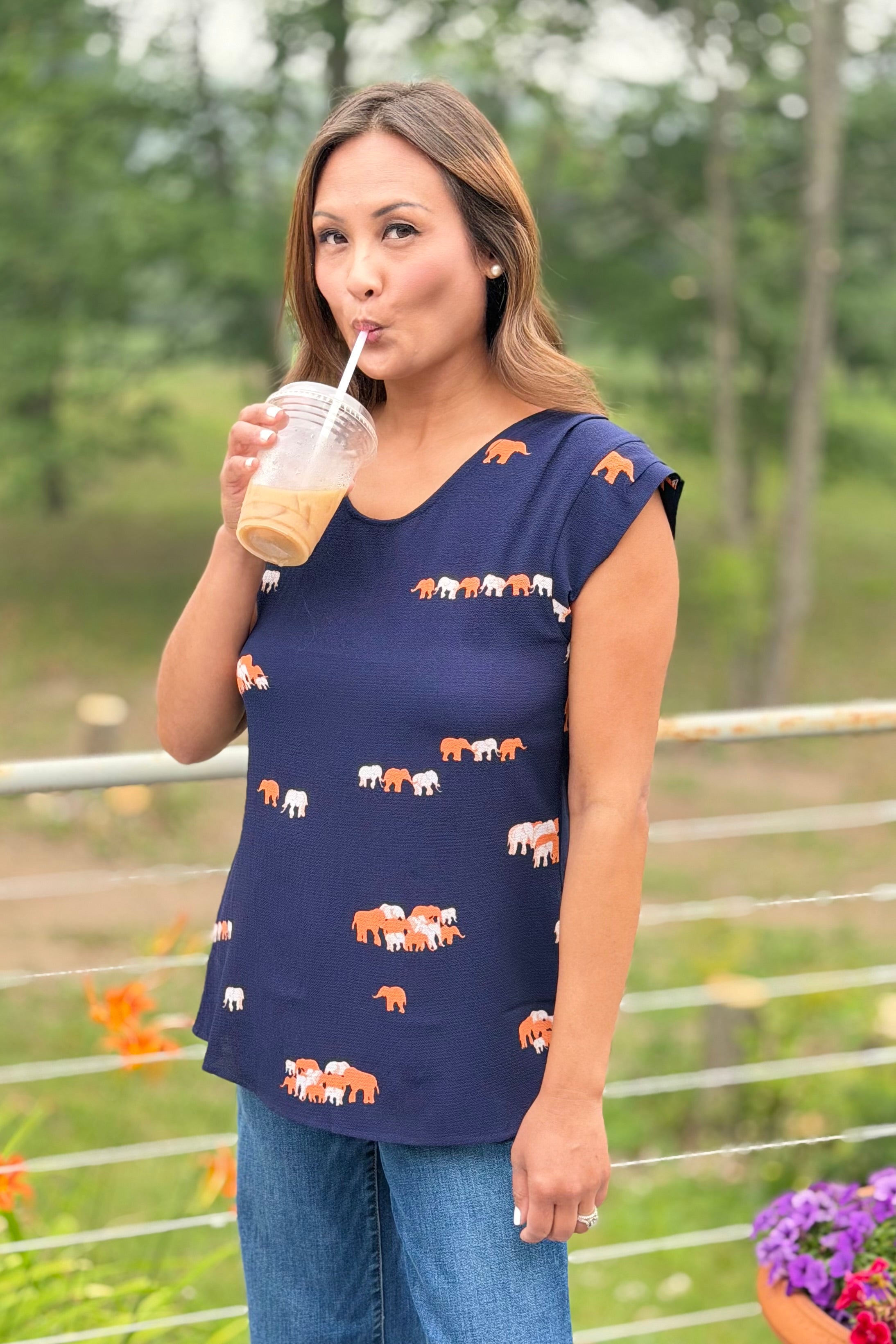 Orange Elephant Top