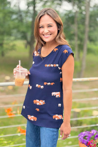 Orange Elephant Top