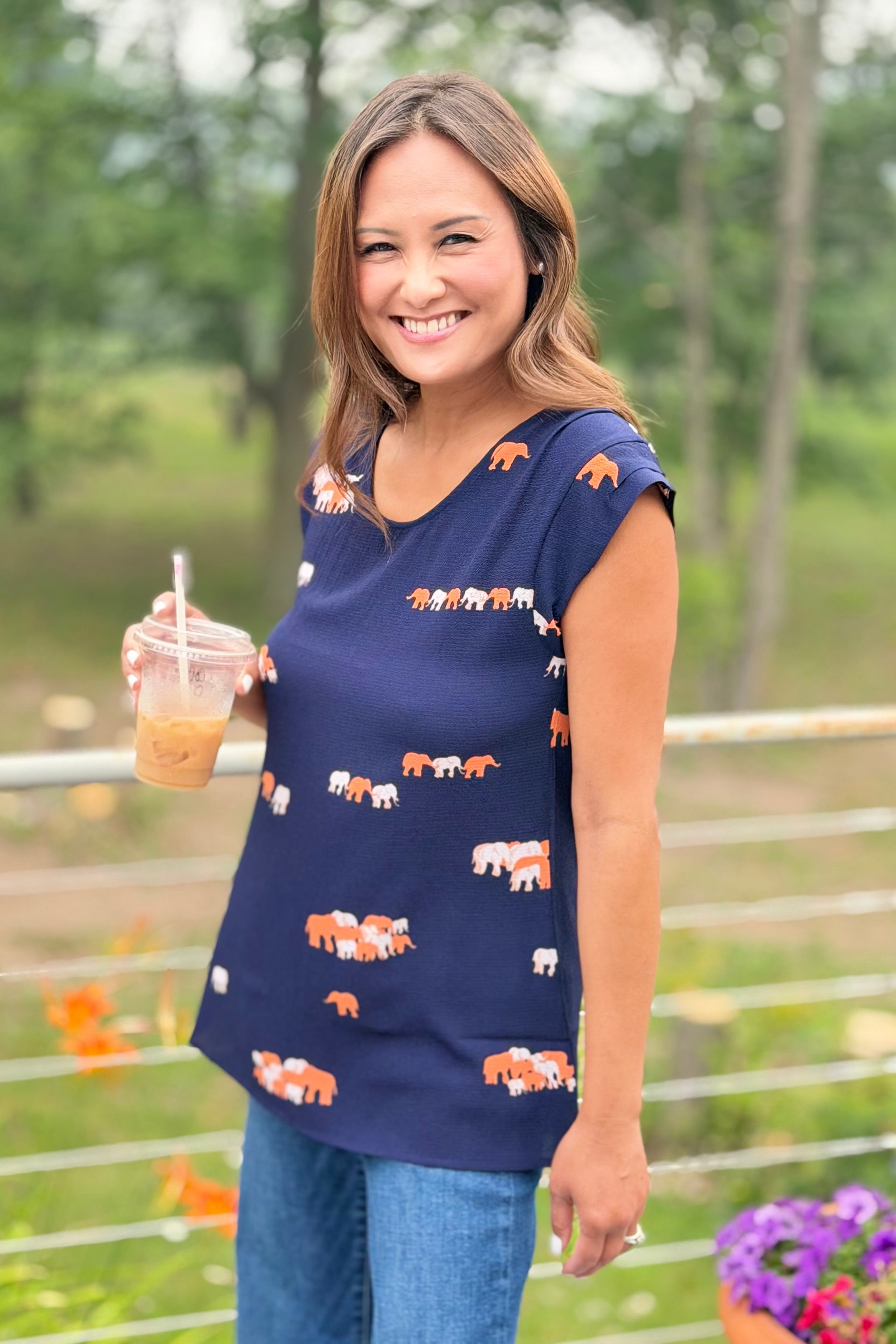 Orange Elephant Top