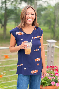Orange Elephant Top