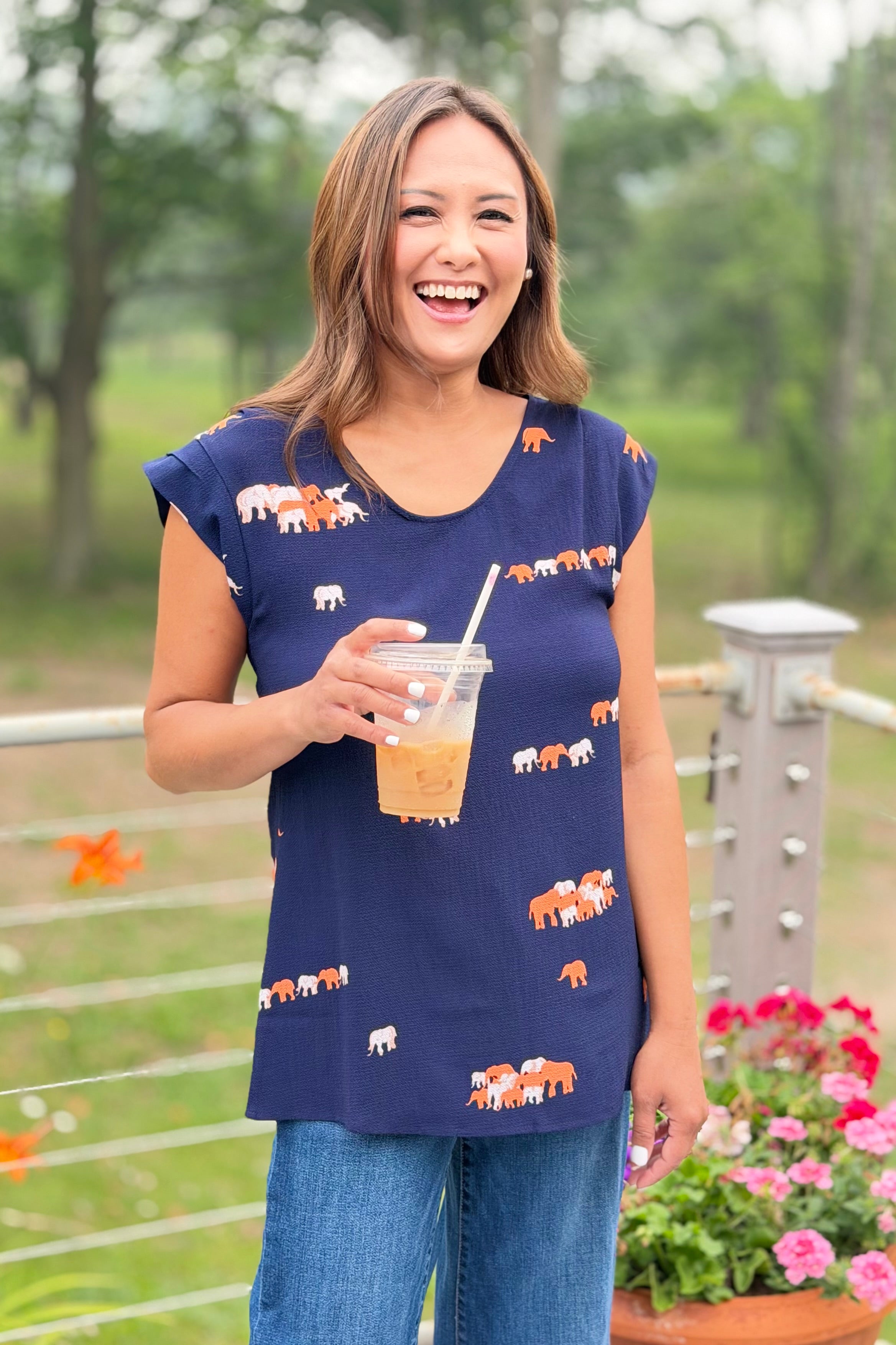Orange Elephant Top