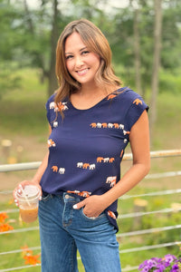 Orange Elephant Top