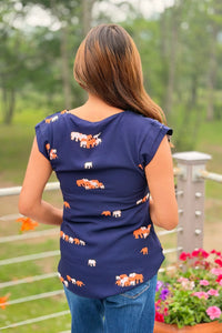 Orange Elephant Top