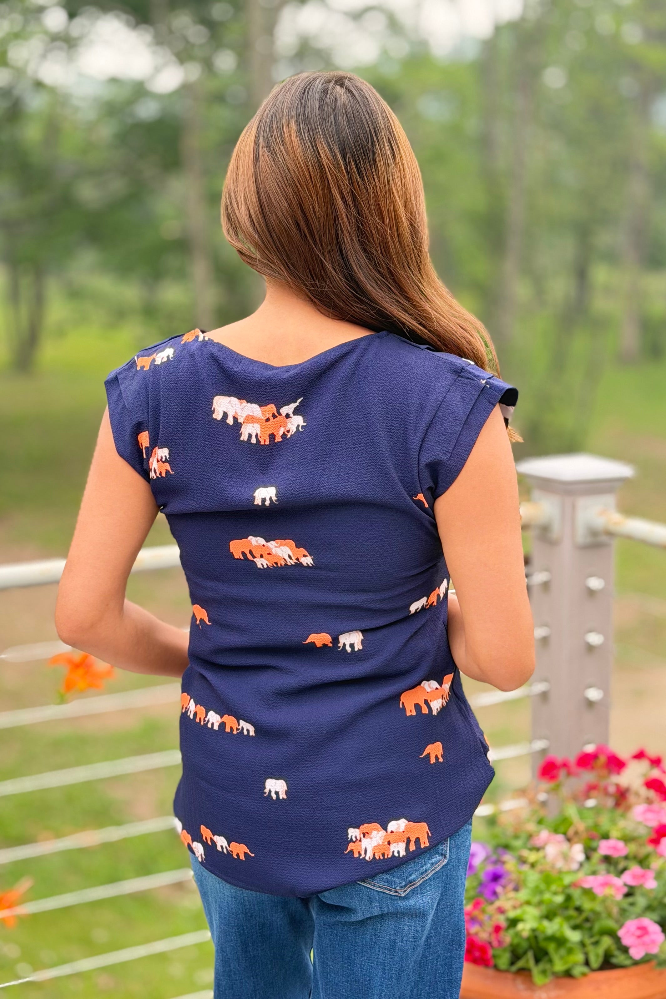 Orange Elephant Top