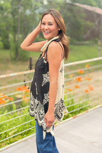 Handkerchief Tank Top - Black