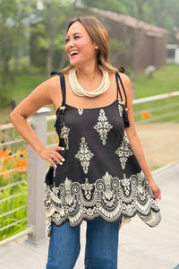 Handkerchief Tank Top - Black