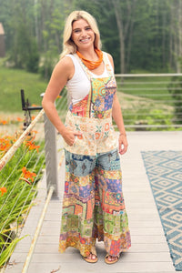 Boho Overall Floral Blossom Patchwork
