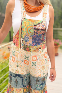 Boho Overall Floral Blossom Patchwork
