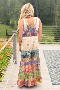 Boho Overall Floral Blossom Patchwork