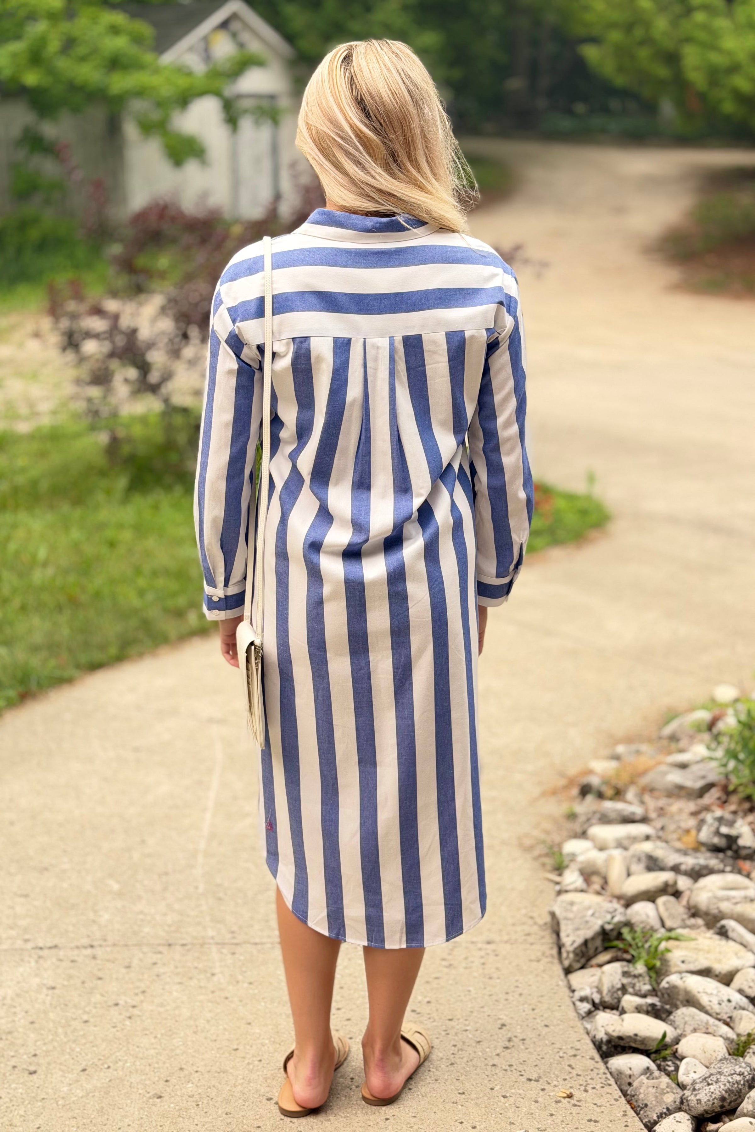 Jordy Striped Shirt Midi Dress