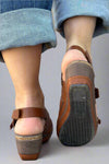 Double Buckle Sandal - Whiskey