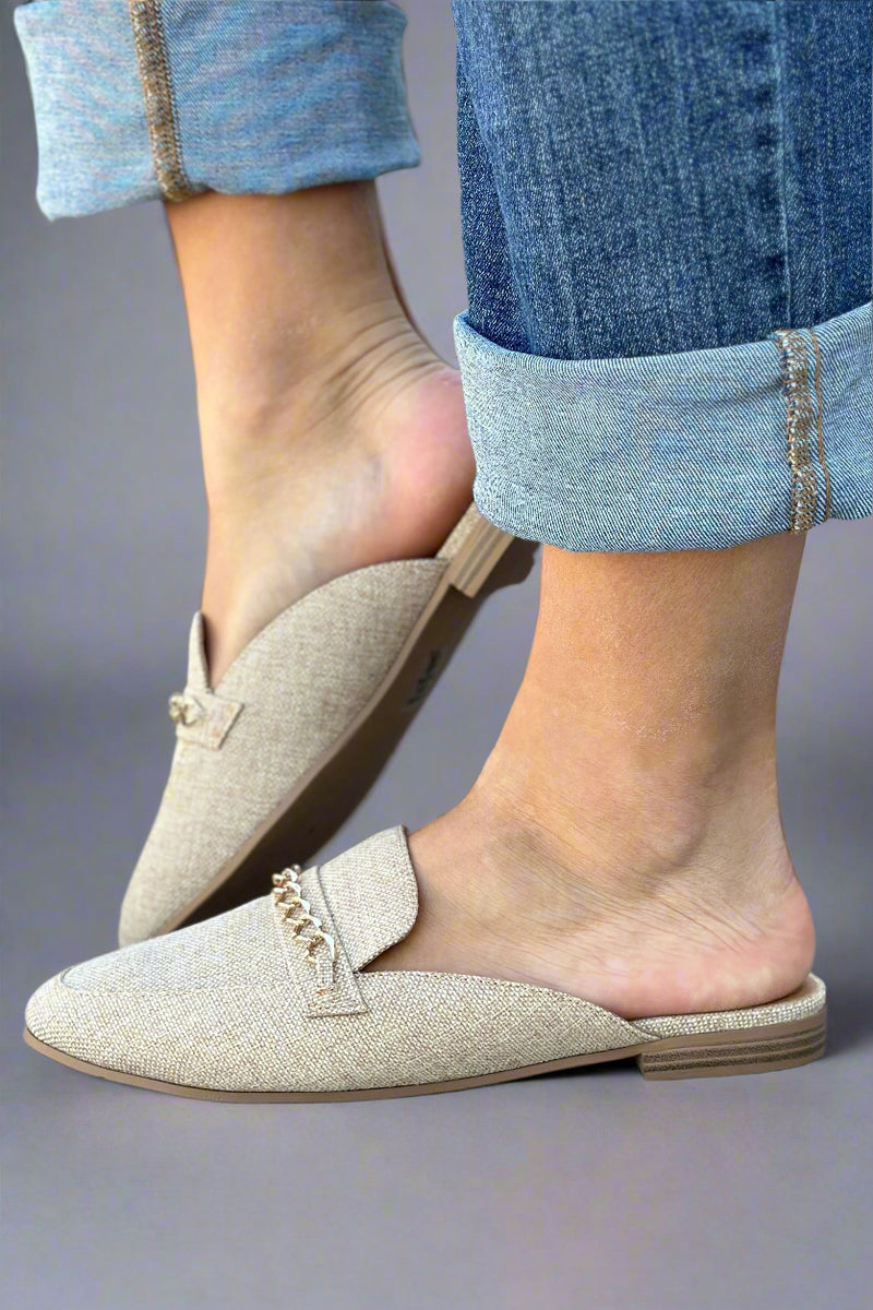 Slip On Style Flat Loafer - Tan