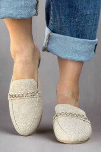 Slip On Style Flat Loafer - Tan