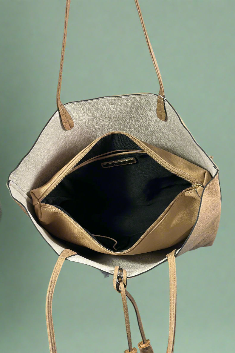Avi Classic Reversible Tote Tan
