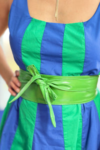 Butterfly Tie Belt Faux Leather - Green