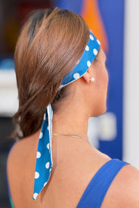 Twilly Scarf Bowknot - Blue Dot