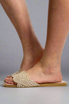 Jessica Crochet Slip On Sandal Nude