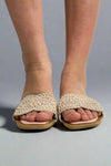 Jessica Crochet Slip On Sandal Nude